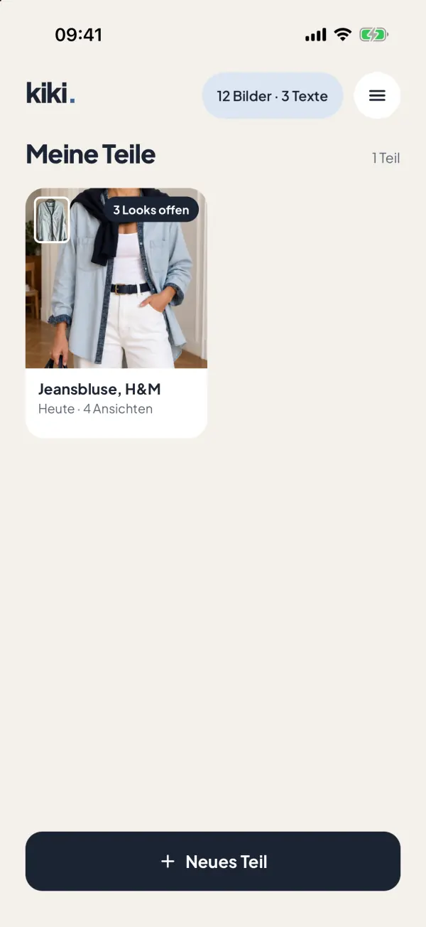 Screenshot aus der App: Alles an einem Ort