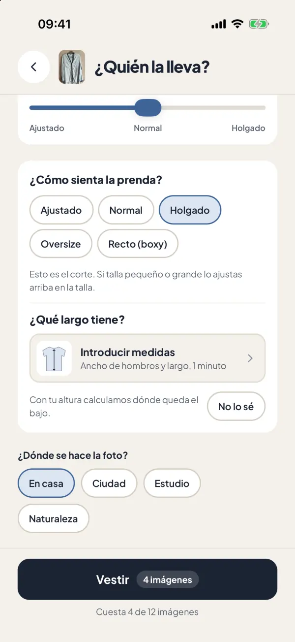 Captura de la app: Tú eliges quién lo lleva