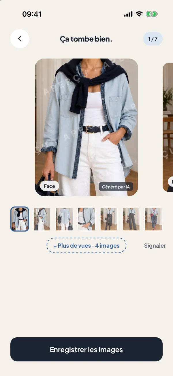 Capture d’écran de l’app : Quatre vues. C’est prêt