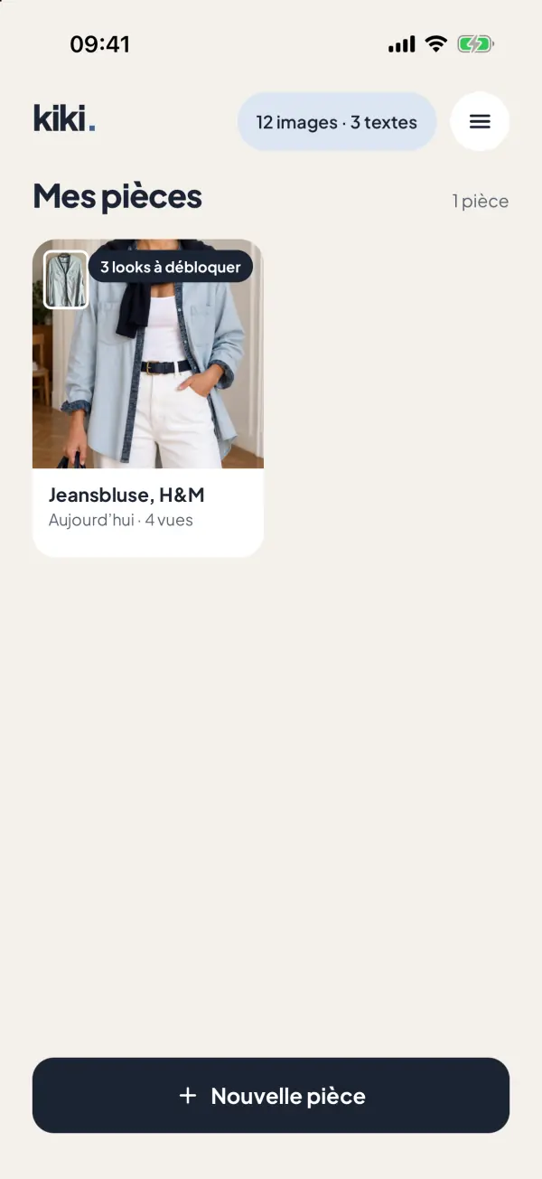 Capture d’écran de l’app : Tout au même endroit