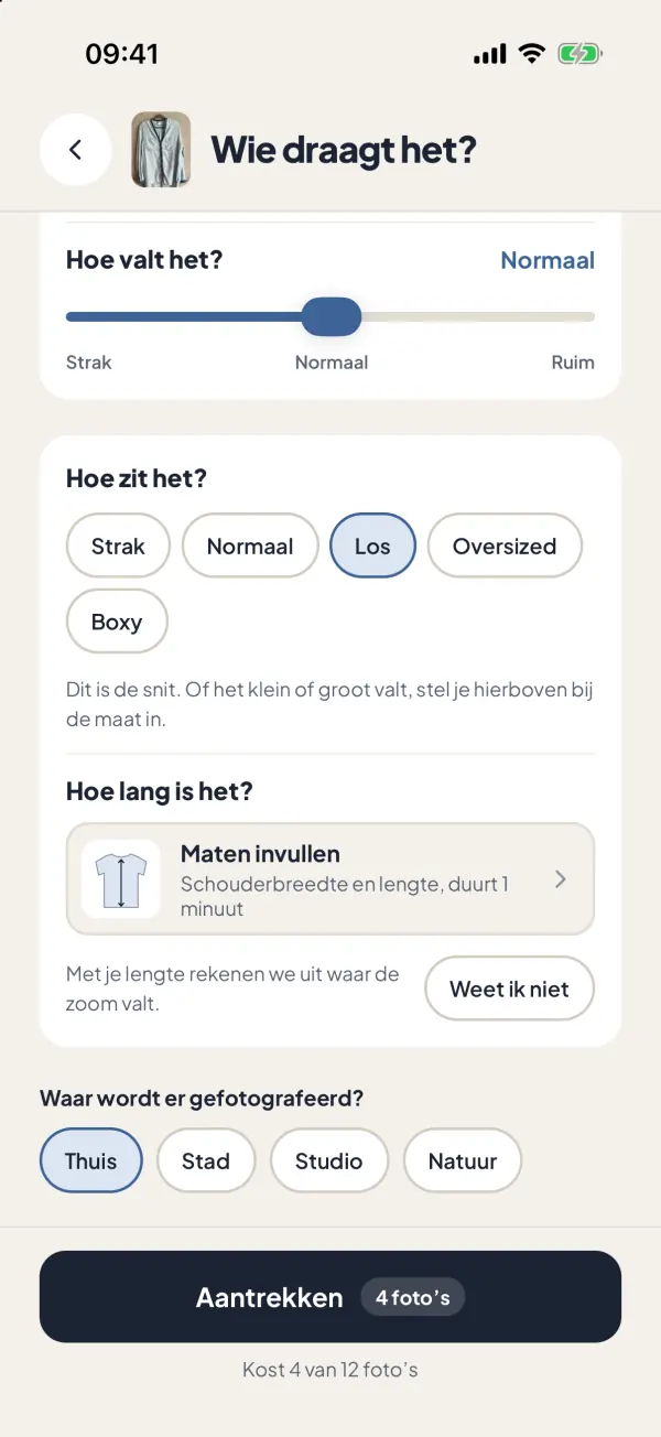 Screenshot uit de app: Jij kiest wie het draagt